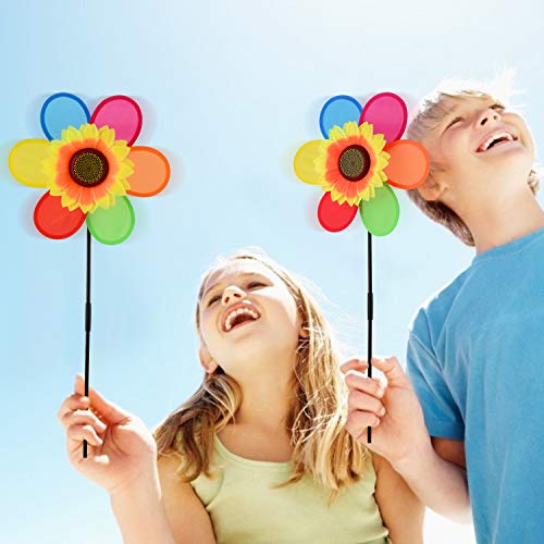 B bangcool Wind Spinners Sunflower Lawn Pinwheels Wind Spinner Windmills Wedding Party Pinwheel for Patio Lawn & Garden (6 Pcs)