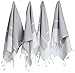 Set of 4 Turkish Cotton Hand Face Head Gym Yoga Towel Set Wash Dish Cloths - 4 Grey2