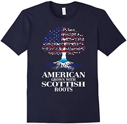 Mens American Grown with SCOTTISH Roots Great Gift Tshirt XL Navy