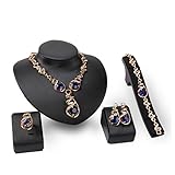 Aioverun Purple gem alloy 4 times necklace jewelry set