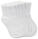 Stride Rite Little Girls'  Three Pack Comfort Seam Quarter Socks, White,6-7.5(Shoe size:7-10)