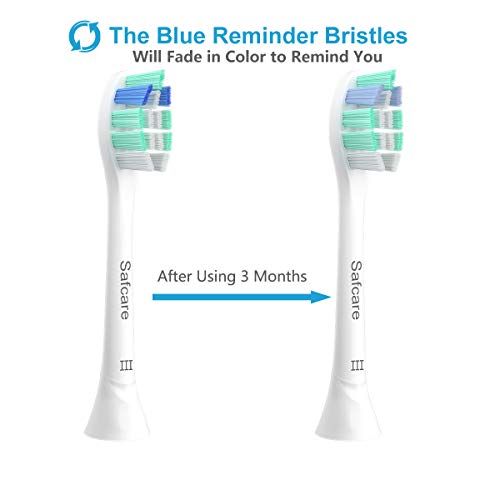 Safcare Electric Toothbrush Replacement Heads Fit for Philips Sonicare Toothbrush Replacement Head HX3 HX6 HX9 Series, Fit Plaque Control, Gum Health, FlexCare, HealthyWhite, Essence+ and EasyClean