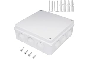 Zulkit Junction Box ABS Plastic Dustproof Waterproof IP65 Universal Electrical Boxes Project Enclosure White 7.9 x 7.9 x 3.1 inch (200 x 200 x 80mm)