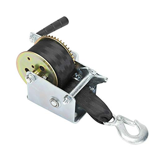 VOWAGH 600lbs 26FT 2" Hand Winch Hand Crank Strap Gear Winch Fit for ATV Boat Trailer Heavy Duty - Image 4