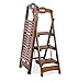 3-step Wood Folding Ladder Stool Walnut Finish 48