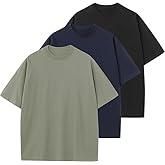 OSACOD Men's Oversized T-Shirts Cotton Tee Heavyweight Unisex Short Sleeve Crew Neck Loose Fit Basic Tops