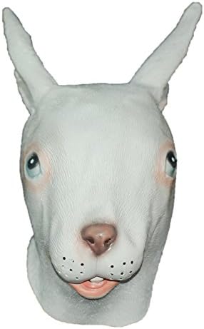 DylunSkyNew Halloween White Rabbit Latex Mask