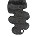 Forawme Body Wave HD Closure Human Hair 16 Inch 1B 4X4 Pre Plucked Invisible Transparent Lace Closure Pieces With Natural Hairline Brazilian Virgin Hair