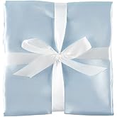 Heavens Cuddles Double Sided Pure Satin Baby Blanket (Light Blue) 48"x36"