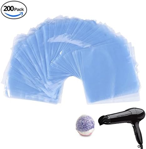 Shrink Wrap Bags for HanZa Bath Bombs Handmade Soaps Bottles Crafts &amp; DIY Homemade Products by Redgogo 200 pcs,6 x 6 inch (Blue)