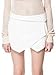 CHARLES RICHARDS Women's Plus Size Asymetric Hem Tulip Plain Mid Waist Shorts Mini Skirt Shorts White