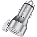 iPhone Car Charger,TORRAS@ 24W/4.8A Dual Quick Charger 2.0 USB Car Charger Adapter with Blue LED for iPhone 5 5S 6 6S 7 6 Plus,Samsung Galaxy S4 S5 S7 S6 Edge,Note 3 4 5,LG,Nexus 4 5 5X 6P- Silver
