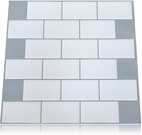Appeal Tiles - Premium Peel &amp; Stick Wall Tile - Subway Gray Grout (5 Pack)