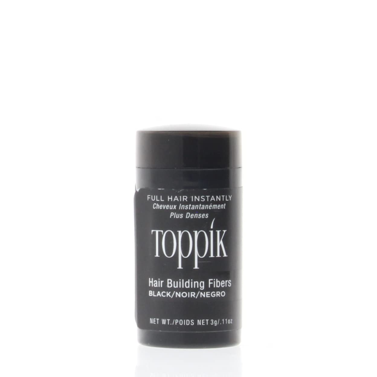 Toppik Hair Building Fibres Powder, Black, 3g Bottle - for A Thicker-looking Hairline, Crown and Beard, Instant Thinning Concealer for Men and Women ​