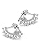 Wistic Sterling Silver Earrings with Jackets and Cubic Zircons Ear Stud Cuff for Women Girls(White)