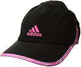 adidas Women's Adizero Relaxed Adjustable Performance Cap, Black/Twister Shock Pink/Shock Pink, One Size