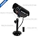 WALI Bullet Dummy Fake Simulated Surveillance Security CCTV Dome Camera Indoor Outdoor with One LED Light, Warning Security Alert Sticker Decal (TC-B1), 1 Pack, Black