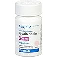 Major Immediate Release Guaifenesin - Relieves Chest Congestion, Thins and Loosens Mucus - 200 mg - 100 Tablets