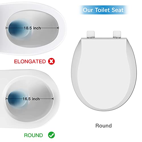 Toilet Seat, Round Toilet Seat, Durable Plastic Toilet Seat Round with