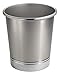 MetroDecor mdesign Steel Wastebasket Trash Can for Bathroom/Office/Kitchen, Brushed Nickel/Chrome