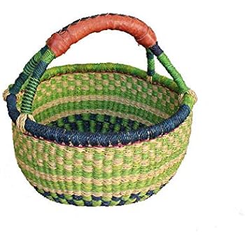 Amazon.com: AFRICAN MARKET BASKET, Colorful Woven Fair ...