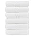 Luxury Hotel & Spa Towel Turkish Cotton - Checkered Pattern (White, Hand Towel - Set of 6)(16 X 30)