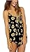 Lanzom Women Summer Vintage V Neck Straps Sunflower Print Romper Jumpsuit (Medium) Yellow