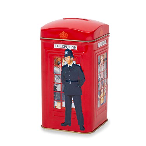 AHMAD TEA LONDON TELEPHONE BOX CADDY GIFT TIN, 20 TEABAG, ENGLISH BREAKFAST