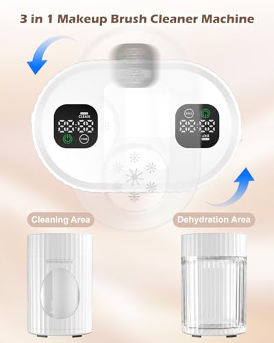 CloudValley Limpiador Eléctrico de Brochas de Maquillaje 2026, Limpieza Profunda Rápida, Centrifugado, Portátil, Bajo Ruido, Ideal para Maquilladores y Amantes del Maquillaje