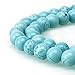 BRCbeads Turquoise Gemstone Loose Beads Round 8mm Crystal Energy Stone Healing Power for Jewelry Making- Chinese Blue Turquoise