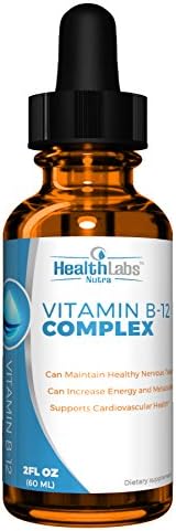 Extra-Strength, Fast-Acting Liquid B12 Drops – Naturally Boost Energy and Brain Function (60-Day Supply)