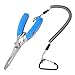 Booms Fishing F1 Fishing Pliers 5-in-1 Multi-Tool Made by 420 Stainless Steel Blue with Coiled Lanyard and Sheath