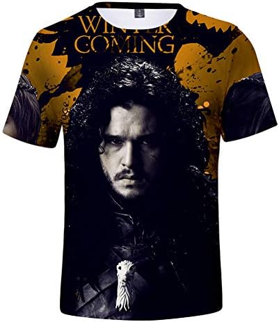 NAVYOST T-Shirt Teenager Game Of Thrones Season 8 3D Printed Outdoor Casual Short Sleeve Thin Section