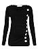 BlackCherry Women's Long Sleeve Cowl Neck Buttons Maternity Tunic Top T-shirt, Black, Medium