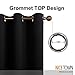 NICETOWN Halloween Living Room Blackout Curtains and Drapes, Black Solid Thermal Insulated Grommet Blackout Drapery Panels for Window (2 Panels, 42 Inch Wide by 45 Inch Long, Black)