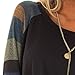 WOCACHI Womens Blouses Long Sleeve Striped Patchwork Shirt Crew Neck Loose Tops