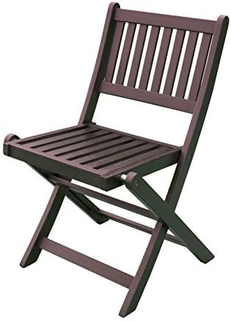 Merry Garden Eucalyptus Folding Chairs (Set of 4), Espresso Stain