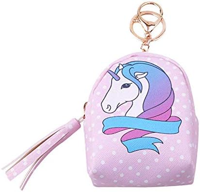 Unicorn Womens Wallet Card Mini Zipper Key Coin Purse Pouch Bag With Keychain