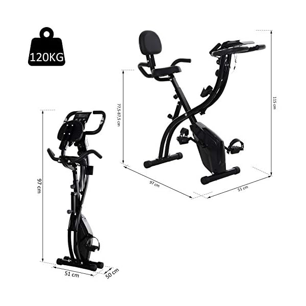HOMCOM-2-in-1-Foldable-Magnetic-Resistance-Exercise-Bike-Stationary-Upright-Magnetic-Recumbent-Cycling-with-Arm-Resistance-Bands HOMCOM 2-in-1 Foldable Exercise Bike Recumbent Stationary Bike 8-Level Adjustable Magnetic Resistance with Pulse Sensor…