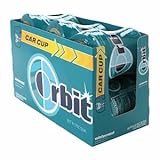 Orbit Wintermint Artificial Flavored Sugarfree Gum CAR CUP - 6 X 32 Piece Bottles (192 Pieces Total) Bubblemint