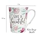 Tropele Unique Ceramic Coffee Mug,16oz Inspirational Coffee Cups,Tea Cups Coffee Mugs Gifts, Unique Ceramic Coffee Mug For Women, Novelty mug, Beautiful flower,floral Mug,Fine Bone China Mugs?