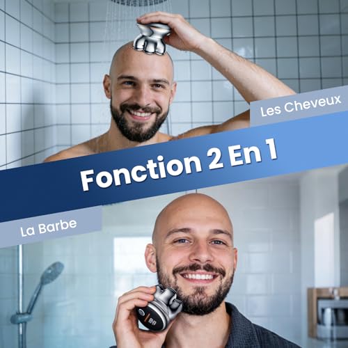 MAXGROOM 7D PRO Men's Bald Head Shaver, Magnetic Head, 2 Speeds (7500/8800 RPM) Bald Crane Trimmer, IPX6 (Dry & Wet), Battery Life 140 min USB-C, Gift Idea for Men – Gift Idea for Husband Dad