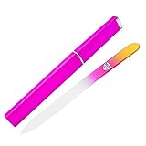 Glass Nail File with Case, Glass Fingernail File for Gentle Professional Manicure Nail Care, Precision Filing, Expertly Shape Nails, Leaves Nails Smooth - Bona Fide Beauty Premium Czech Glass