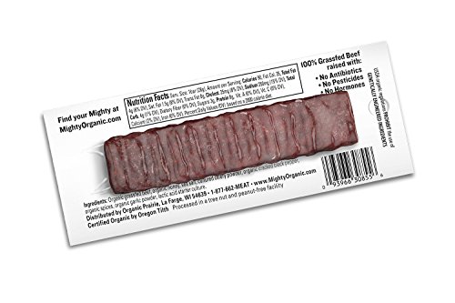 Mighty Organic Beef Bar, 100% Grassfed Beef, Paleo, Gluten Free, Sea Salt and Cracked Pepper, 1 oz (Pack of 12) - Thumbnail 4