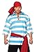 Leg Avenue mens Â– 4 Piece Pillaging Pirate Pirate Halloween Set for Men Adult Sized Costumes, Blue/White, X-Large US
