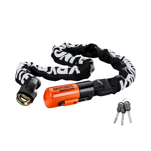 Kryptonite Evolution 1016, Kettenschloss mit integriertem Schlosskopf, 10 mm gehärteter Manganstahl, Sicherheitslevel 8/10, für Fahrräder, E-Bikes, Ro