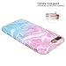 JAHOLAN Pink Blue Marble Design Clear Bumper TPU Soft Rubber Silicone Cover Phone Case Compatible with iPhone 7 Plus/iPhone 8 Plus