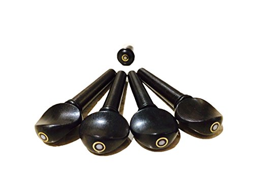 Tuning Pegs and Endpin with Parisian Eye for 4/4 Violin made from Genuine Indian Ebonywood