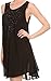 Sakkas 16609 - Alechia Mid Length Tank Top Sleeveless Embroidered Caftan Dress / Cover Up - Black - OS