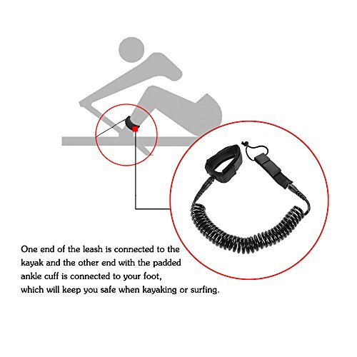 Surfboard Leash- 1 Pcs 10ft Coiled Surf Sup Leash Sup Leash, Paddle Board Straps, Boogie Board Surfing Leashes